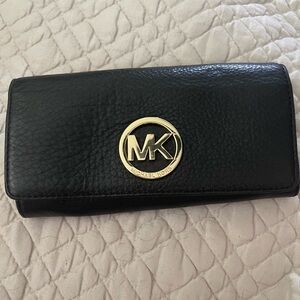 Michael Kors Black Wallet with Gold Logo